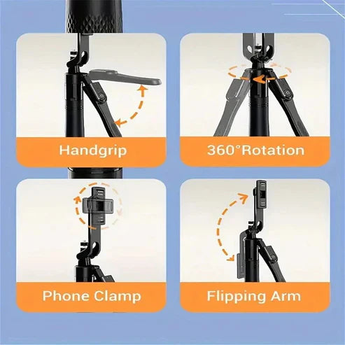 Shoot Smart from Every Angle  360° Rotating Selfie Tripod
