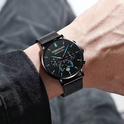Luxury Feel Everyday Wear  Ultra Slim Calendar Quartz Watch