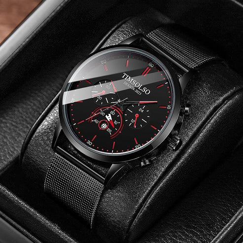 Luxury Feel Everyday Wear  Ultra Slim Calendar Quartz Watch