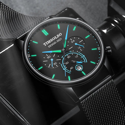 Luxury Feel Everyday Wear  Ultra Slim Calendar Quartz Watch