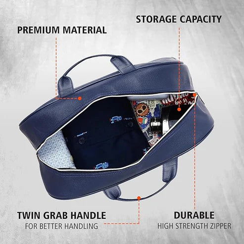 Nautica Leatherette Duffel Bag Travel Smart Carry in Style