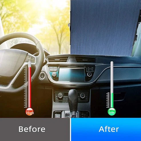 AutoCool Retractable Car Sun Shade  Fold Pull & Chill
