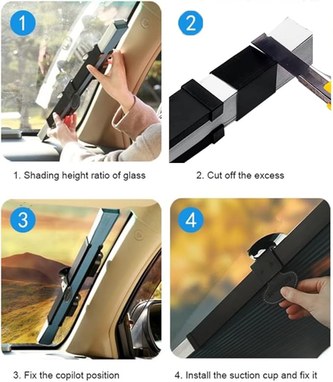 AutoCool Retractable Car Sun Shade  Fold Pull & Chill