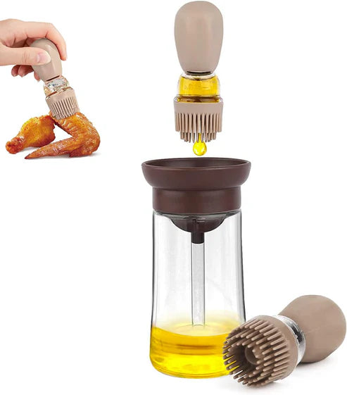 2 in 1 Silicone Oil Dispenser & Brush  Mess Free Cooking Made Easy