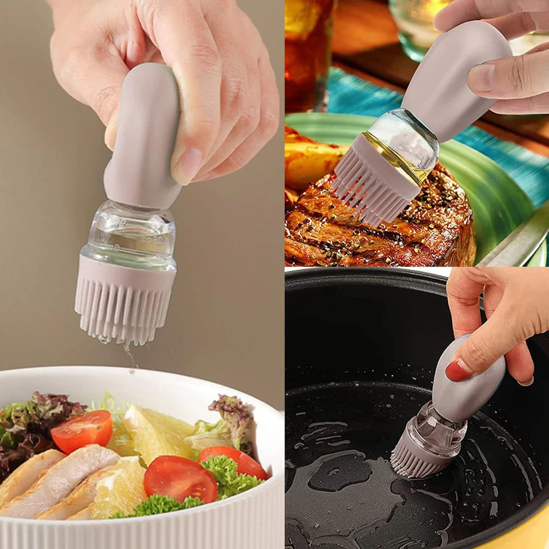 2 in 1 Silicone Oil Dispenser & Brush  Mess Free Cooking Made Easy