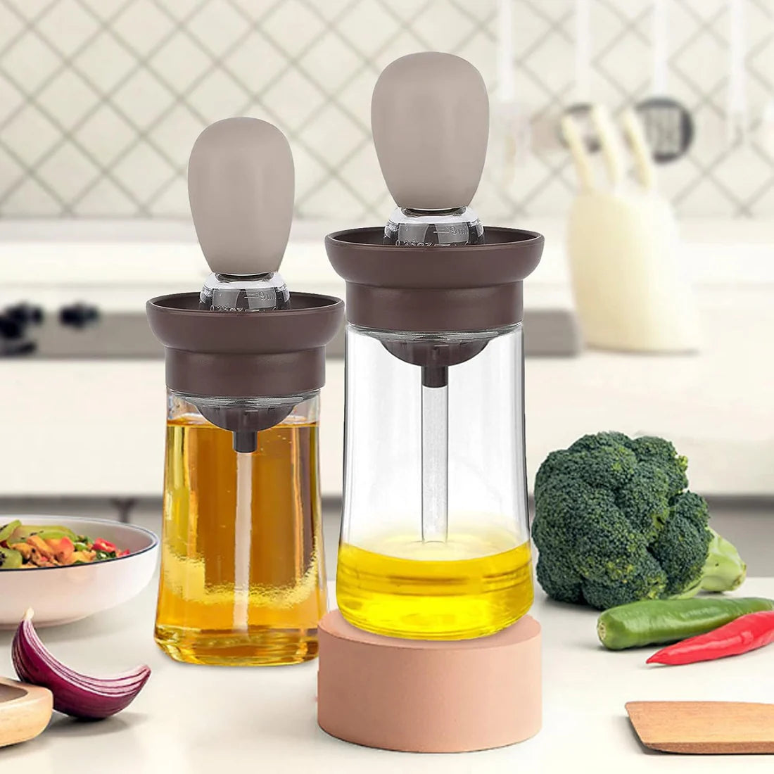 2 in 1 Silicone Oil Dispenser & Brush  Mess Free Cooking Made Easy